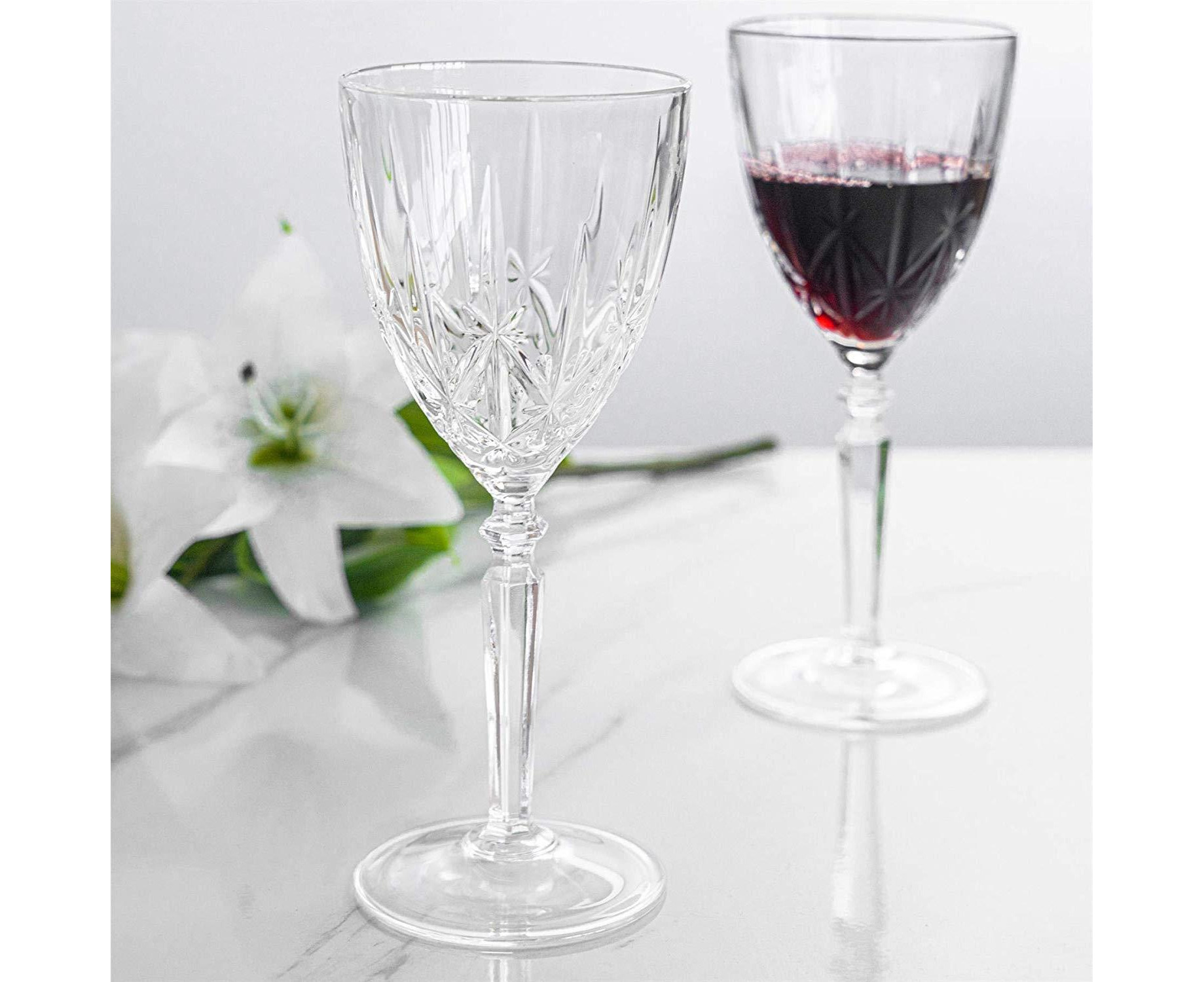 RCR Crystal Orchestra Cut Glass Wine Glasses Goblets Set - 290ml - Pack ...