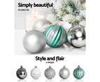 Jingle Jollys 8FT 2.4M Christmas Tree Baubles Balls Xmas Decorations Green Home Decor 1400 Tips Green Snowy Silver