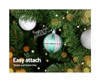 Jingle Jollys 8FT 2.4M Christmas Tree Baubles Balls Xmas Decorations Green Home Decor 1400 Tips Green Snowy Silver