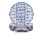 Nicola Spring Patterned Dinner Plates - Blue Flower Print Design, 26cm - Set of 6