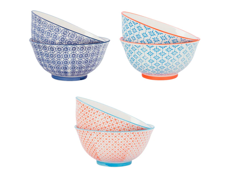 Nicola Spring Patterned Cereal Bowls, 3 Designs - 15cm - Set of 6