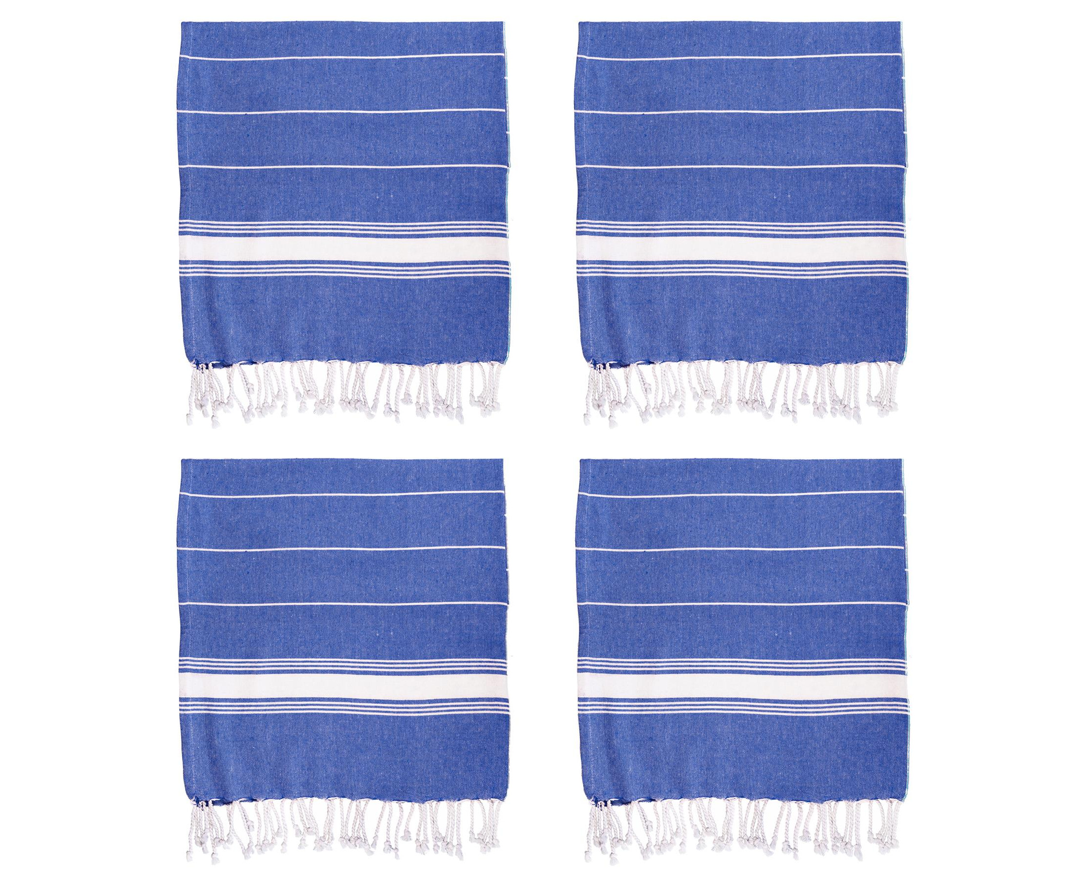 Mocha Pack of 4 Hammam Peshtemal Fouta Style Throw Sheet Beach Bath Gym Sauna Nicola Spring 100% Turkish Cotton Towel Set 
