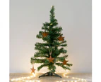 Harbour Housewares 60cm Artificial Pine Christmas Tree with Stand - Green - Pack of 2