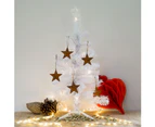 Harbour Housewares 60cm Artificial White Christmas Tree with Stand - Pack of 2