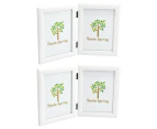 Nicola Spring Double 2 Photo Freestanding Hinged Folding Multi Picture Photo Frame - White - for 5x7" (13x18cm) Photos  - Pack of 2