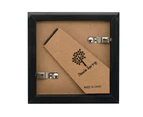 Nicola Spring Box Picture Glass Photo Frame, Standing & Hanging - Black - for 4x4" (10x10cm) Photos