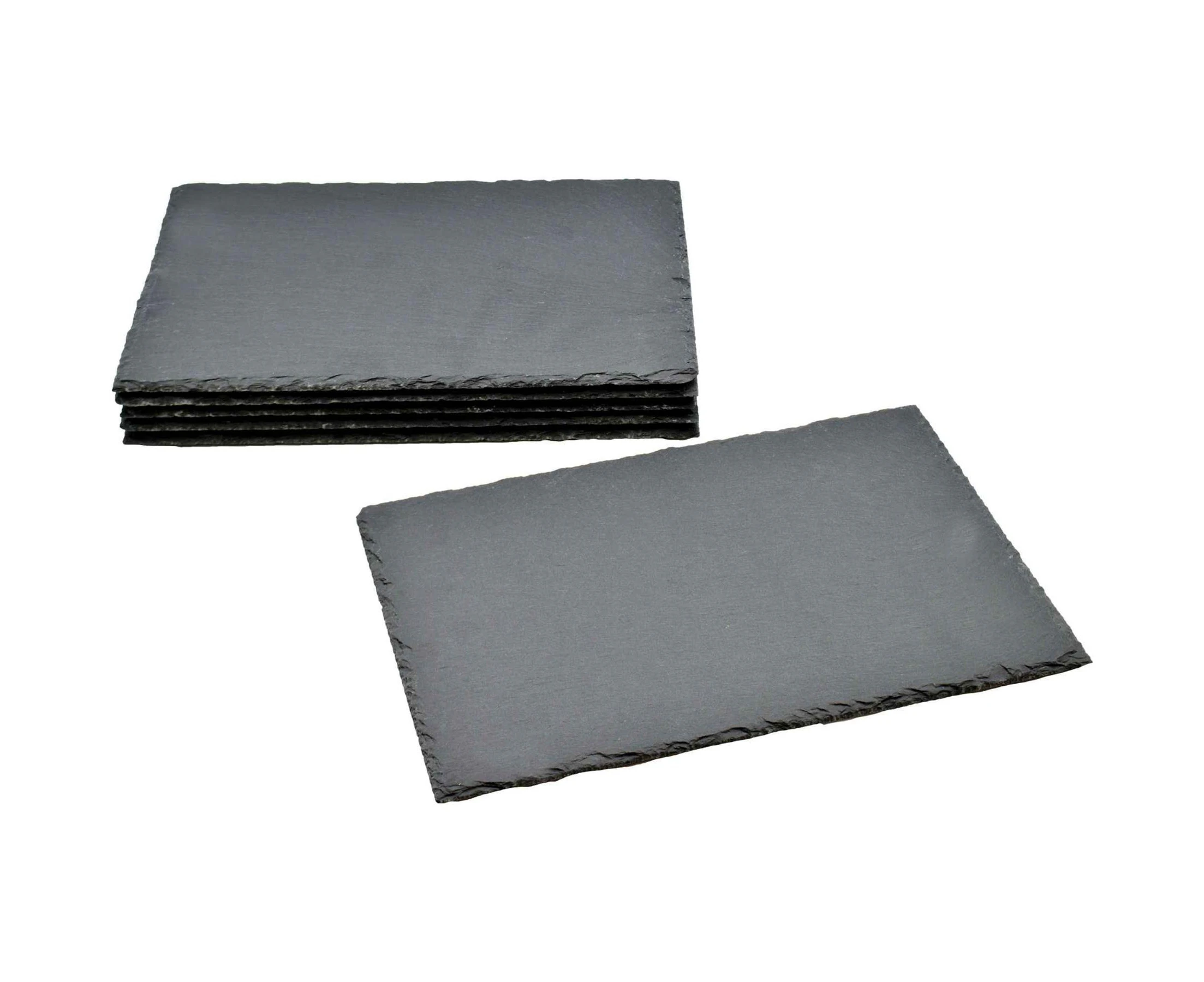 Argon Tableware Rectangular Natural Slate Placemats - 30x20cm - Set Of 6