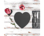 Argon Tableware Heart Shaped Natural Slate Placemats Set - Pack Of 6