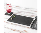 Argon Tableware Square and Rectangular Natural Slate Placemat Set - 6 Coasters & 6 Placemats