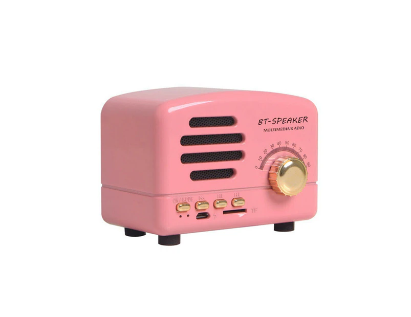 Mini Bluetooth Speakers Camera Shape Radio Wireless Speaker Pink