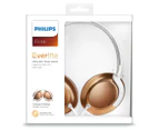Philips Flite Headphones w/ Mic - Pearl White/Rose Gold