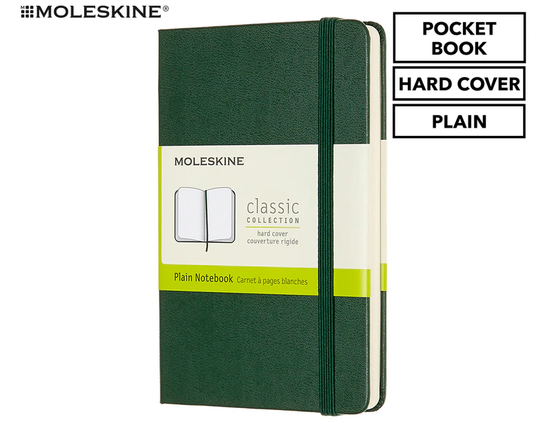 Moleskine Classic Pocket Plain Hard Cover Notebook - Myrtle Green
