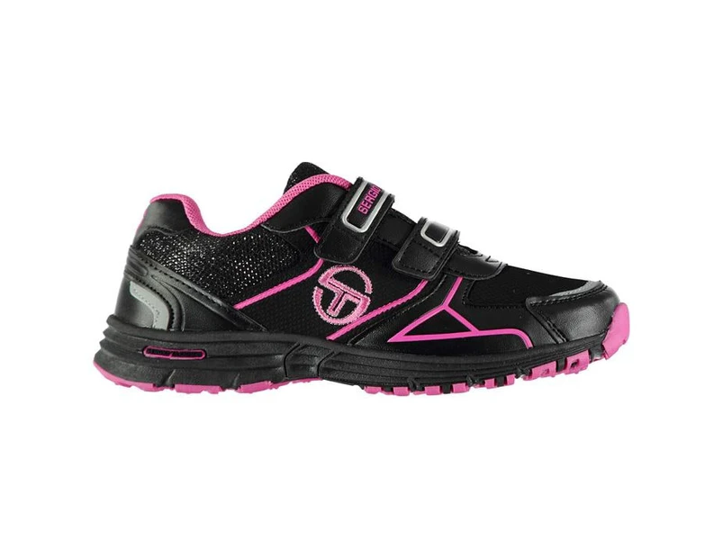 Sergio Tacchini Kids Fast Run 2.0 Childs Trainers Sneakers Sports Shoes Low Hook - Black/Magenta