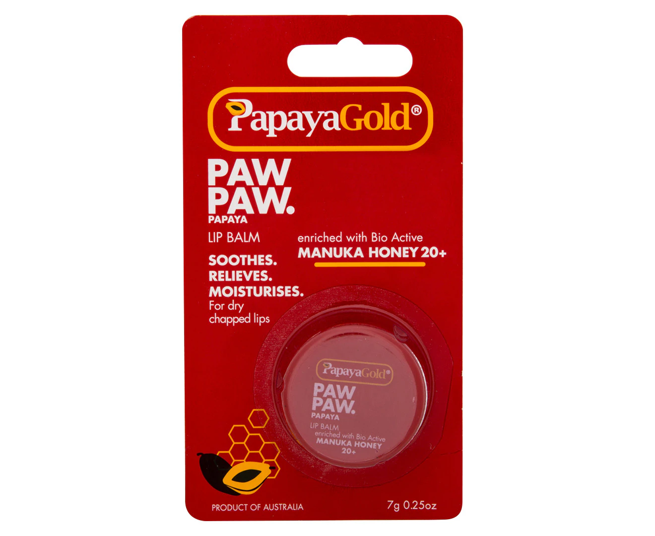 Papaya Gold Paw Paw Lip Balm Pot 7g