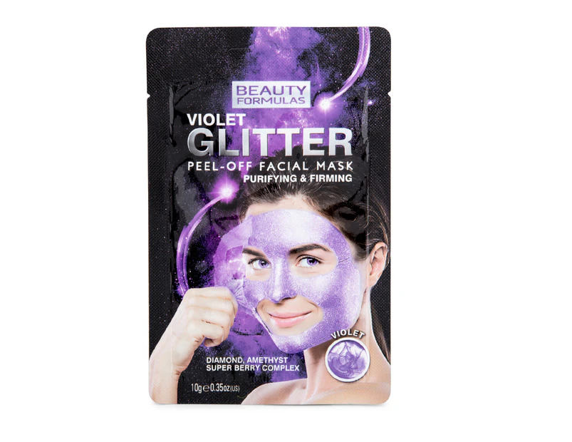 Beauty Formulas Violet Glitter Peel-Off Mask 10g