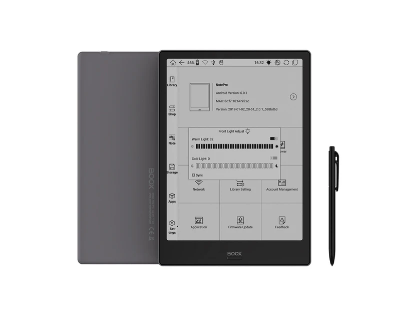 BOOX Note Pro 10.3 inch HD E-ink Screen eReader Android 6.0 Dual Touch Modes E-book Reader 4GB RAM 64GB ROM