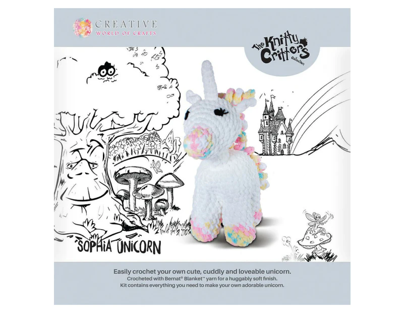 Creative World Of Crafts Knitty Critters Unicorn Sophia Crochet Kit