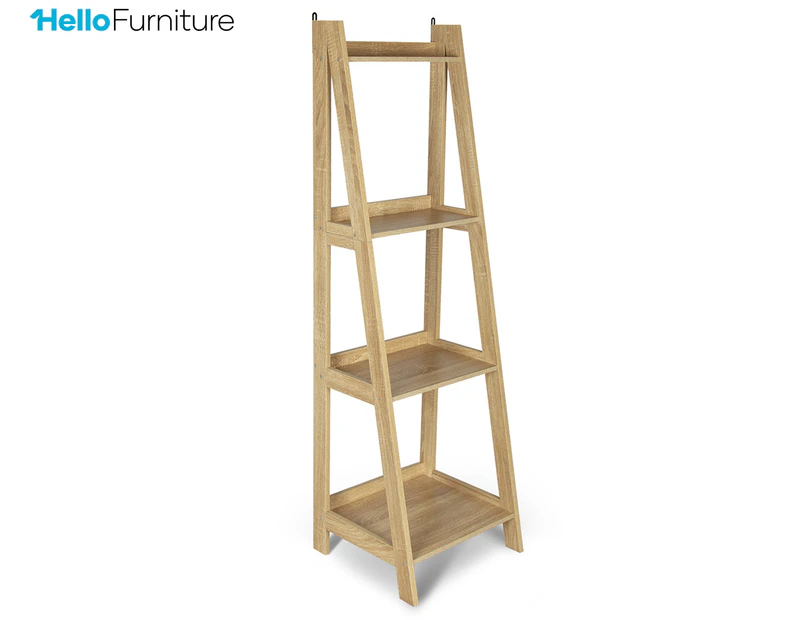 HelloFurniture Hawaii 4-Tier Ladder Shelf - Oak