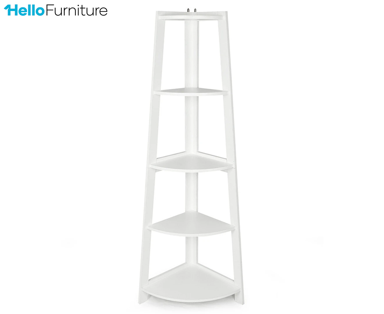 HelloFurniture Hawaii 5-Tier Corner Ladder Shelf - White