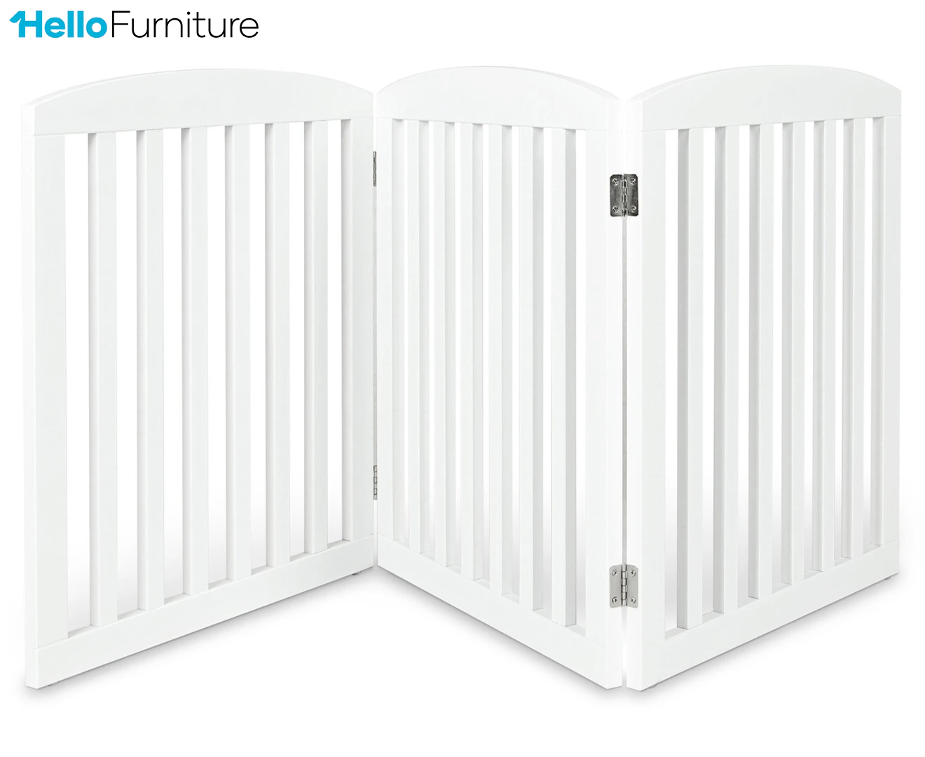 HelloFurniture 3-Panel Freestanding Pet Gate - White