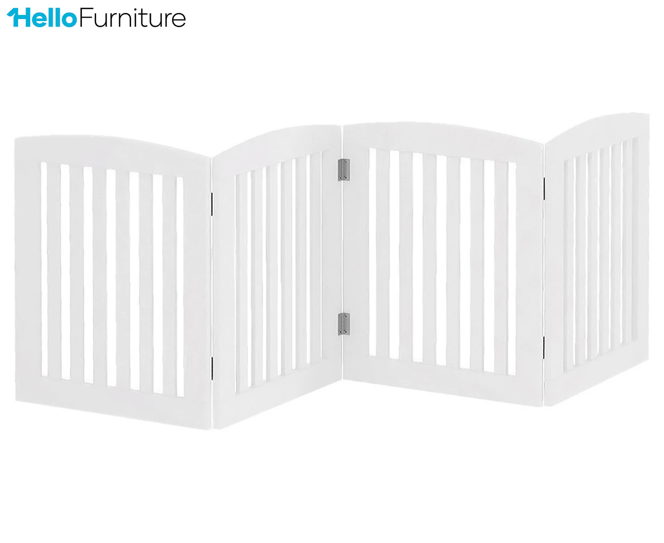 HelloFurniture 4-Panel Freestanding Pet Gate - White