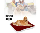 Plush Pet Mat Soft Comfortable Warm Dog Bed - Dark Red