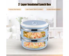 S-0530 Portable Double Layer Stainless Steel Insulated Bento Lunch Box 1.4L