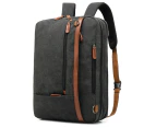 CoolBELL Convertible Backpack 17.3 Inch Laptop Business Briefcase-Canvas Black
