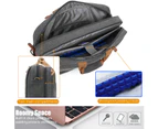 CoolBELL 17.3 Inches Convertible Laptop Messenger Bag Shoulder Bag Canvas Backpack-Canvas Grey