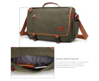 CoolBELL 17.3 Inch Notebook Laptop Bag Messenger Bag-Canvas Green