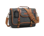 CoolBELL Messenger Bag 15.6 Inch Satchel Shoulder bag-Canvas Grey
