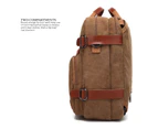 CoolBELL Convertible Backpack Messenger Bag Fits 17.3 Inch Laptop-Canvas Brown