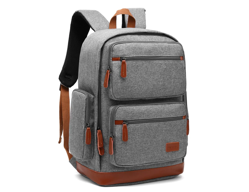 POSO 15.6 Inches Laptop Bag Nylon Computer Backpack-Grey