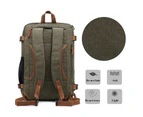 CoolBELL Convertible Backpack Messenger Bag Fits 17.3 Inch Laptop-Canvas Green