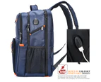 POSO Laptop Backpack 17.3 Inch Computer Bag-Blue