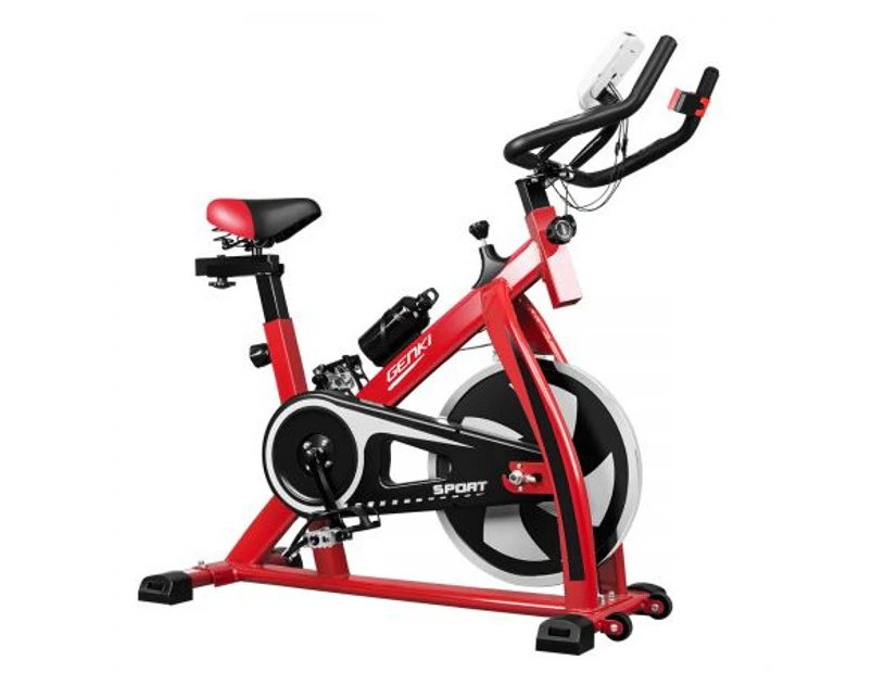 Genki Spin Bike Excercise Recumbent Bicycle Home Gym Equipment Red