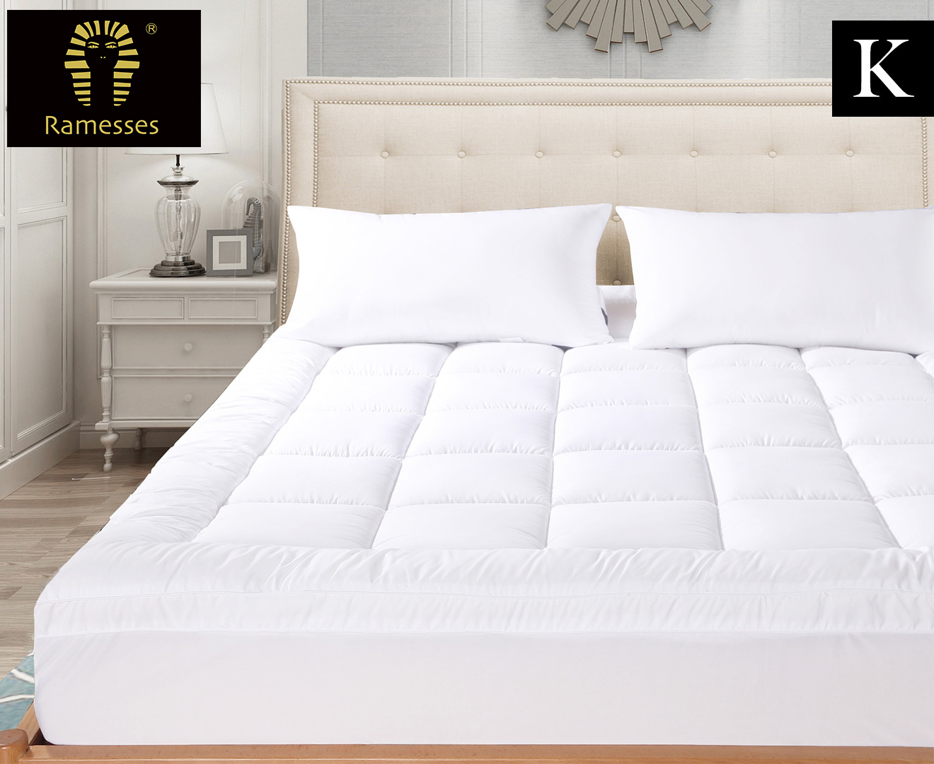 Ramesses Mulberry Silk King Bed Mattress Topper | Catch.co.nz