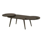 Solid Rubberwood Extendable Sunglasses Coffee Table in Natural and Black Scandinavian - Black