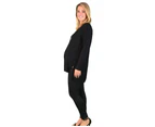 Knitted Maternity Jumper With Side Zipper Detail - Black - Black