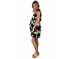 Maternity Dress - Teaberry Ruffle Day to Night Dress - Black Floral Print