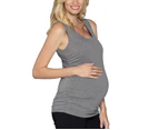 Maternity Tank With Side Ruching - Blue