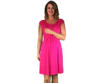 Maternity & Nursing Cotton Crossover Dress - Pink