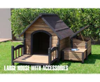 Brunswick A-Frame Dog Kennel (x-large) Package with XL Patio, Storage unit and Bowl