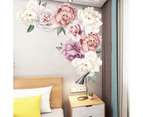 Colorful Peony Flower Wall Stickers Decals (Size: 60cm x 60cm)