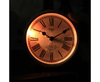 Vintage Round Quartz Table Clock - Copper