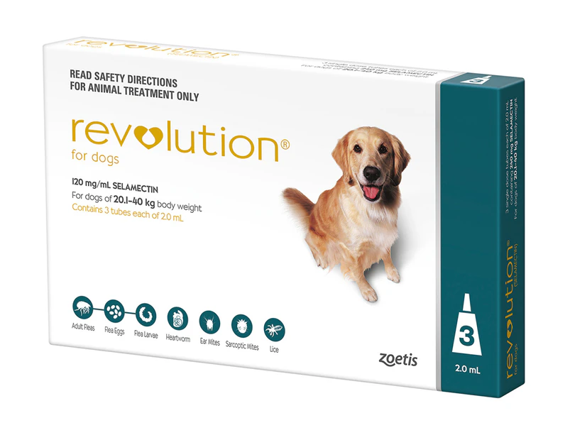 Revolution Flea & Worm Treatment For XL Dogs 20.1-40kg 3pk