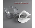 Legendog 15° Tilting Neck Protective Slip-proof Pet Feeding Bowl - White&Clear
