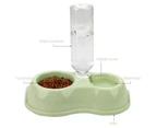 Legendog Antiskid Pet Bowl with Water Bottle for Cat Dog - Green