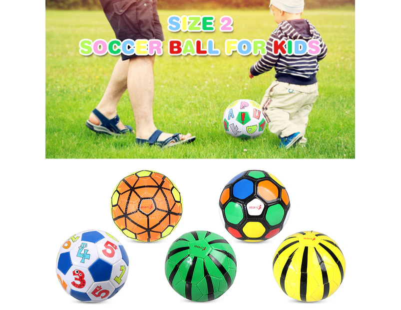 Size 2 Kids Soccer Ball Inflatable Soccer Training Ball Gift for Children Students
