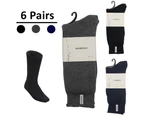 6 Pairs Bamboo Thick Premium Work Socks Tough Heavy Duty Thermal Odor Resistant - Mixed Colour
